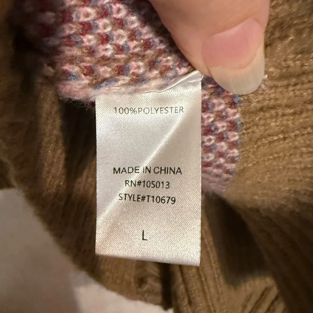 Savanna Jane Boho, Western, Cozy, Button Front Brown Floral Cardigan, Sz Large - Picture 7 of 8